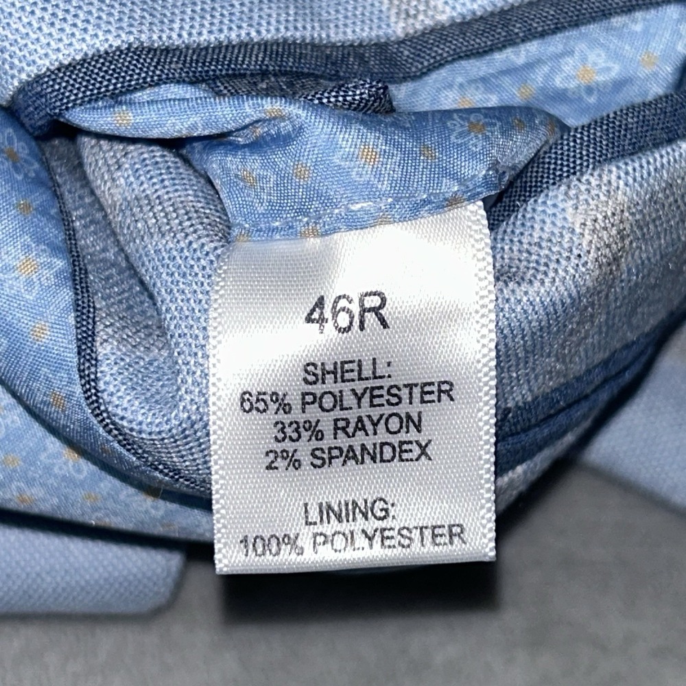 Crown and Ivy Sport Coat 46R  Blue Windowpane Blazer Mens NWT Summer Wedding - Picture 7 of 16